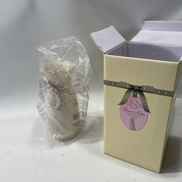 Lenox Love Notes Loved Bud Ceramic Vase with Charm 7 1/2” Tall - Picture 2 of 10